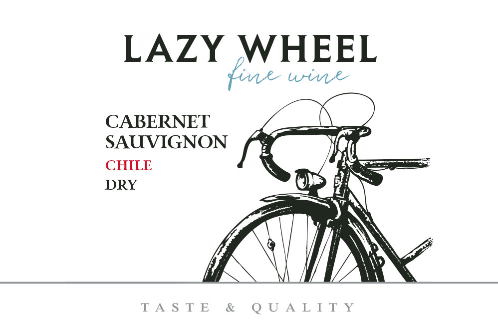 Lazy wheel wine label