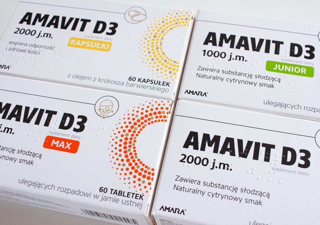 Amavit D3 projekty opakowan suplementow diety