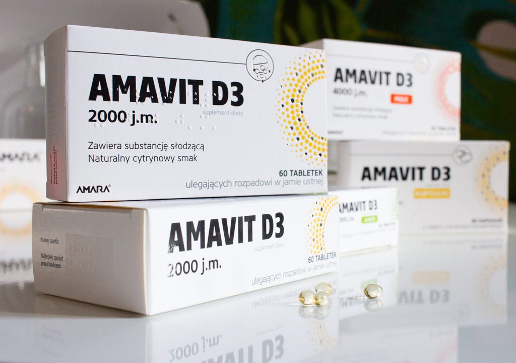 Amavit D3 projekty opakowan zestawu witamin