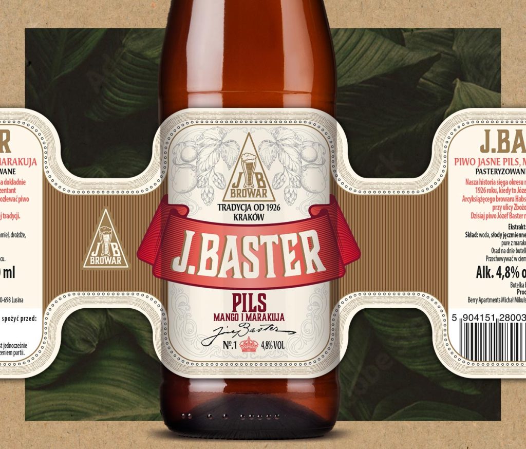 J Baster projektowanie etykiet piw pils marakuja