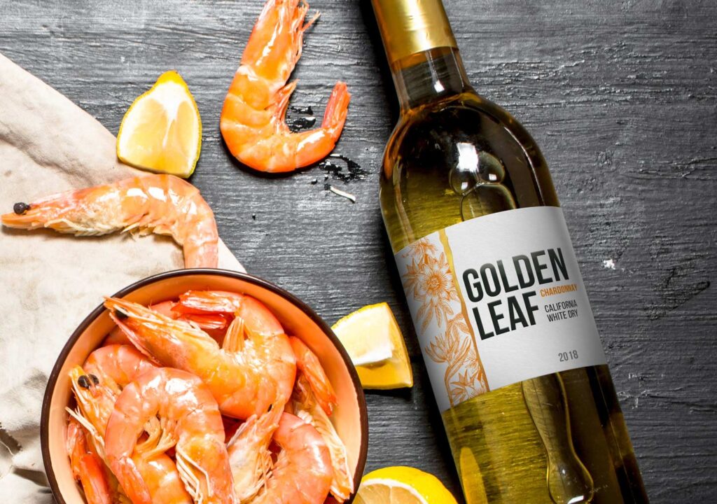 projektowanie etykiet na wino golden leaf